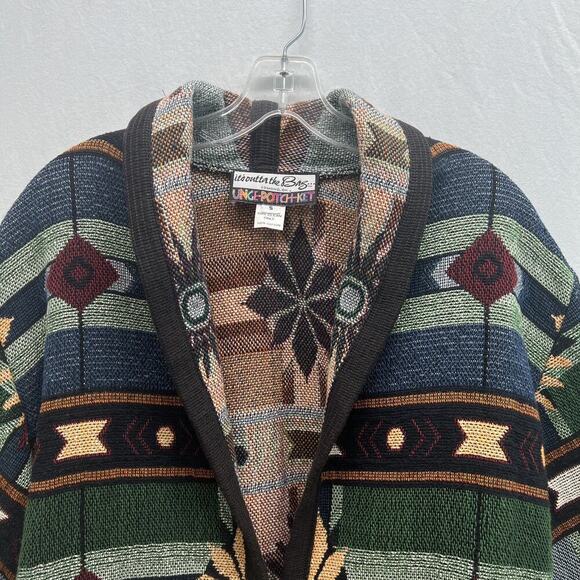 VTG It’s Outta The Bag Unge Potch Ket Aztec Sunflower Western Jacket Women Small - Picture 3 of 9